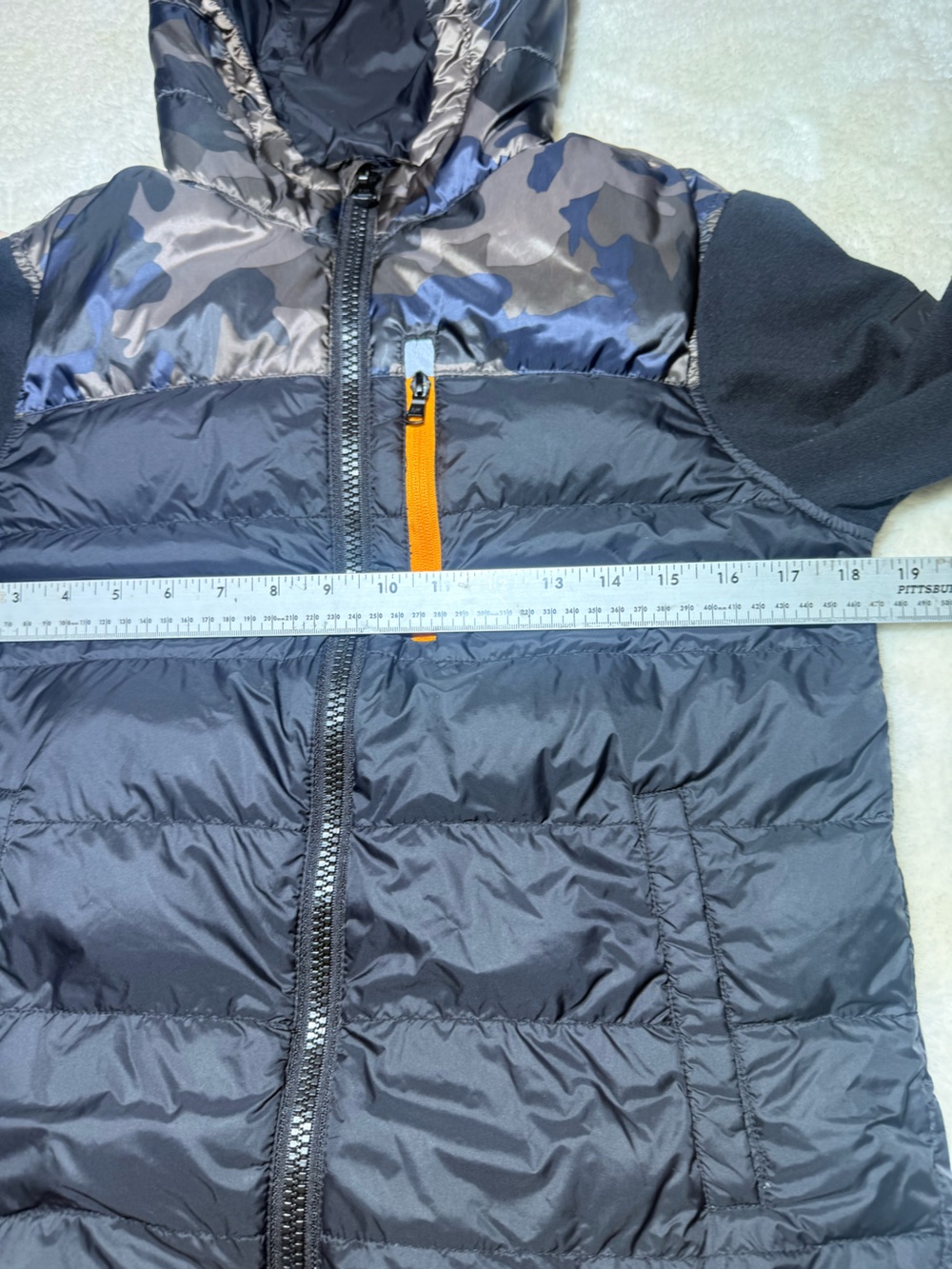 Michael Kors Boys Puffer Jacket black/camo Camo Zip Lined Down Fill Hood 14/16 - Picture 11 of 12